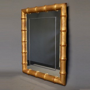 Vintage faux bamboo gilt wood mirror
